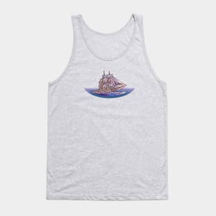 Sailing Ship Purple Tank Top